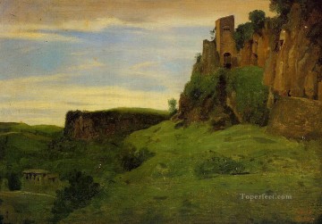  Corot Works - Civita Castelland Buildings High in the Rocks aka La Porta San Salvatore Jean Baptiste Camille Corot Mountain